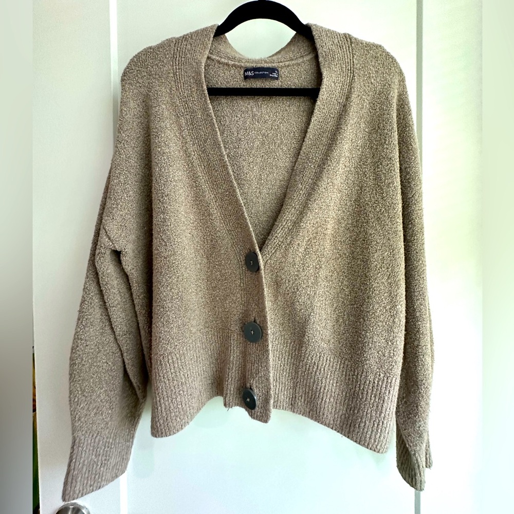 Marks and Spencer Taupe Cardigan Sweater XL
